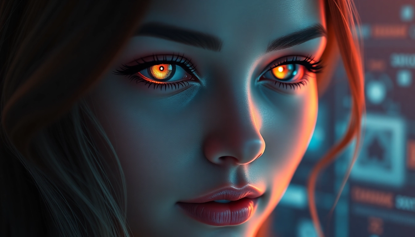 An AI girlfriend engaging in a realistic digital conversation, showcasing advanced responsiveness and emotional depth, perfect for NSFW chat scenarios.