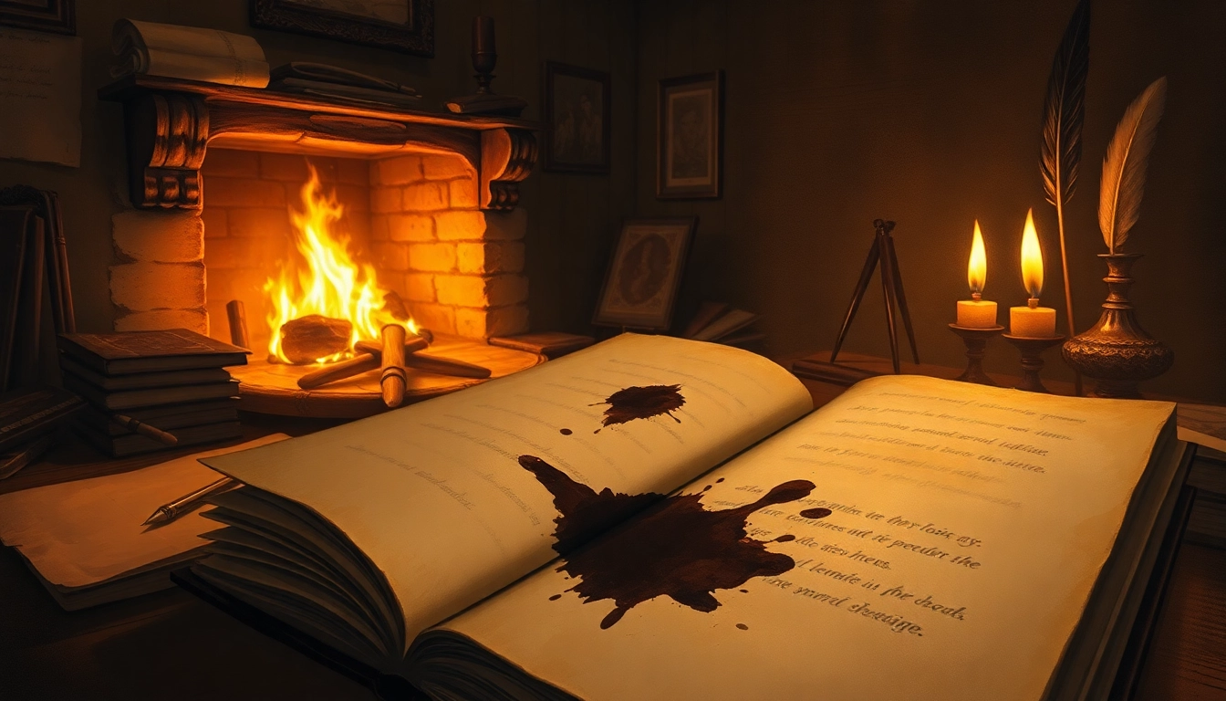 Vintage scholar's study with stained books and warm lighting, symbolizing the history of smut.